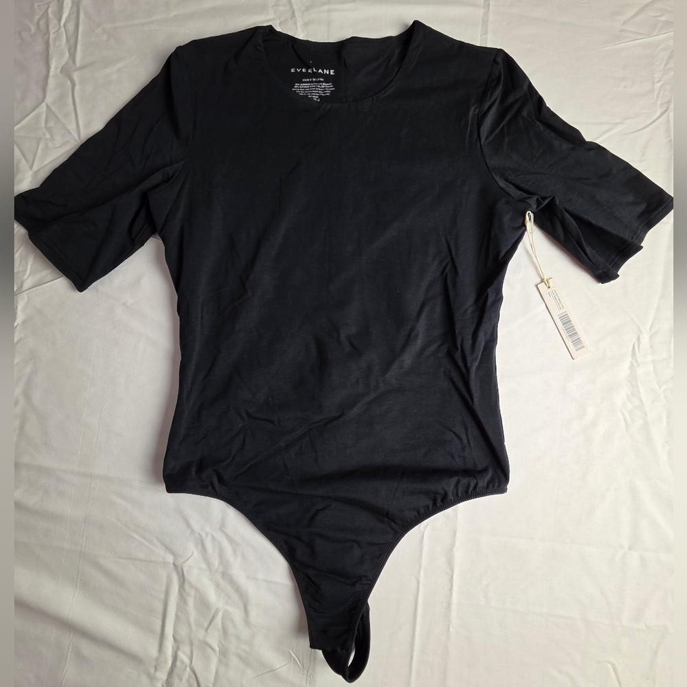 NWT Everlane Thong Black Bodysuit Sz L